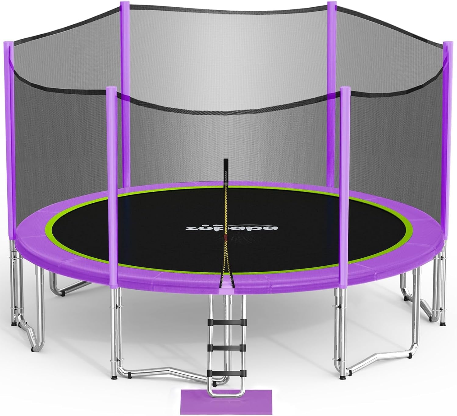 1500LBS Weight Capacity No-Gap Design 16 15 14 12 10FT Trampoline for Kids with Safety Enclosure Net Outdoor Backyards Trampolines with Non-Slip Ladder for Children Adults Family