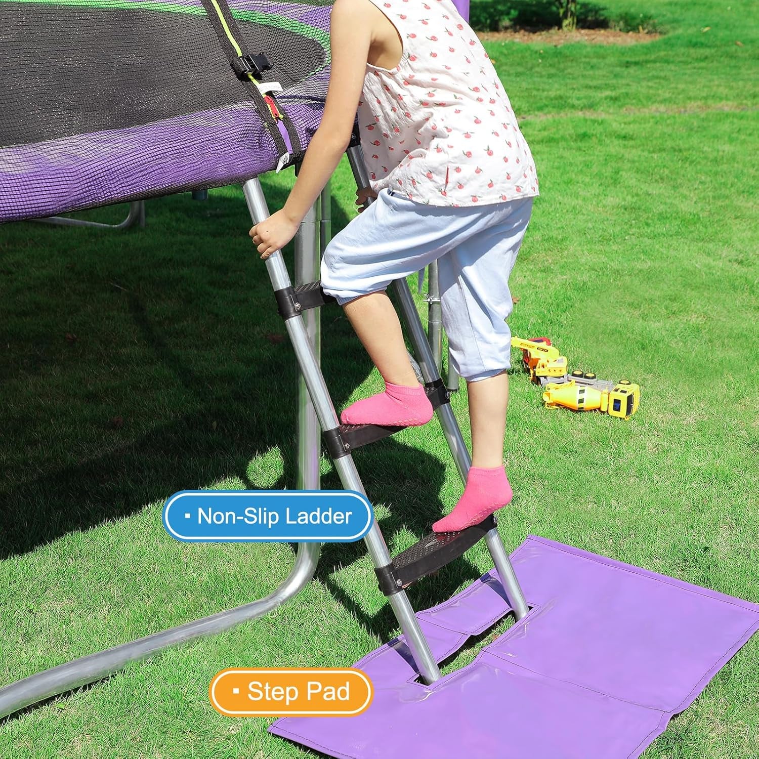 1500LBS Weight Capacity No-Gap Design 16 15 14 12 10FT Trampoline for Kids with Safety Enclosure Net Outdoor Backyards Trampolines with Non-Slip Ladder for Children Adults Family