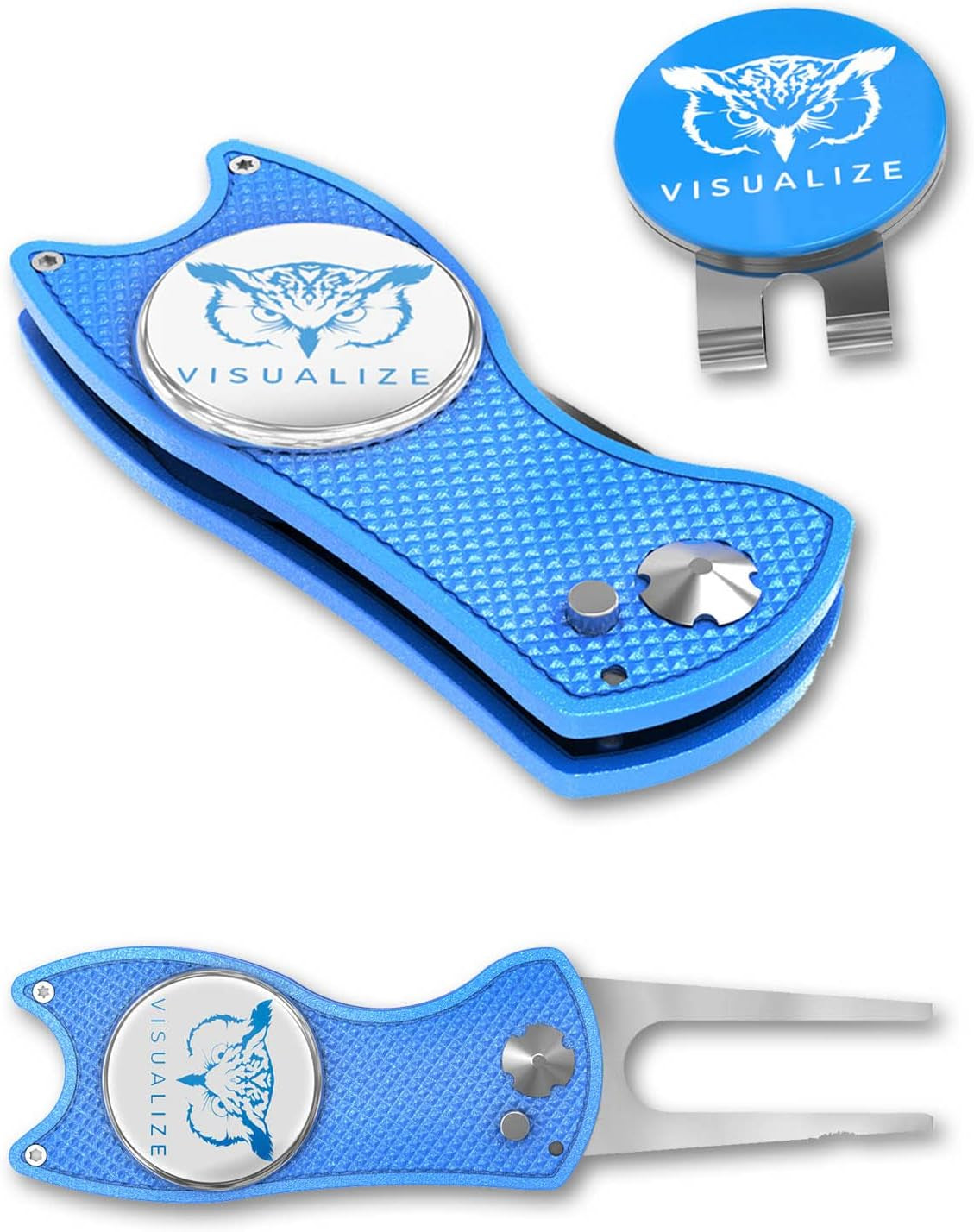 Elite Switchblade Golf Divot Repair Tool Set with Ball Marker - Sturdy Anodized Aluminum - Perfect Golf Accessory Gift