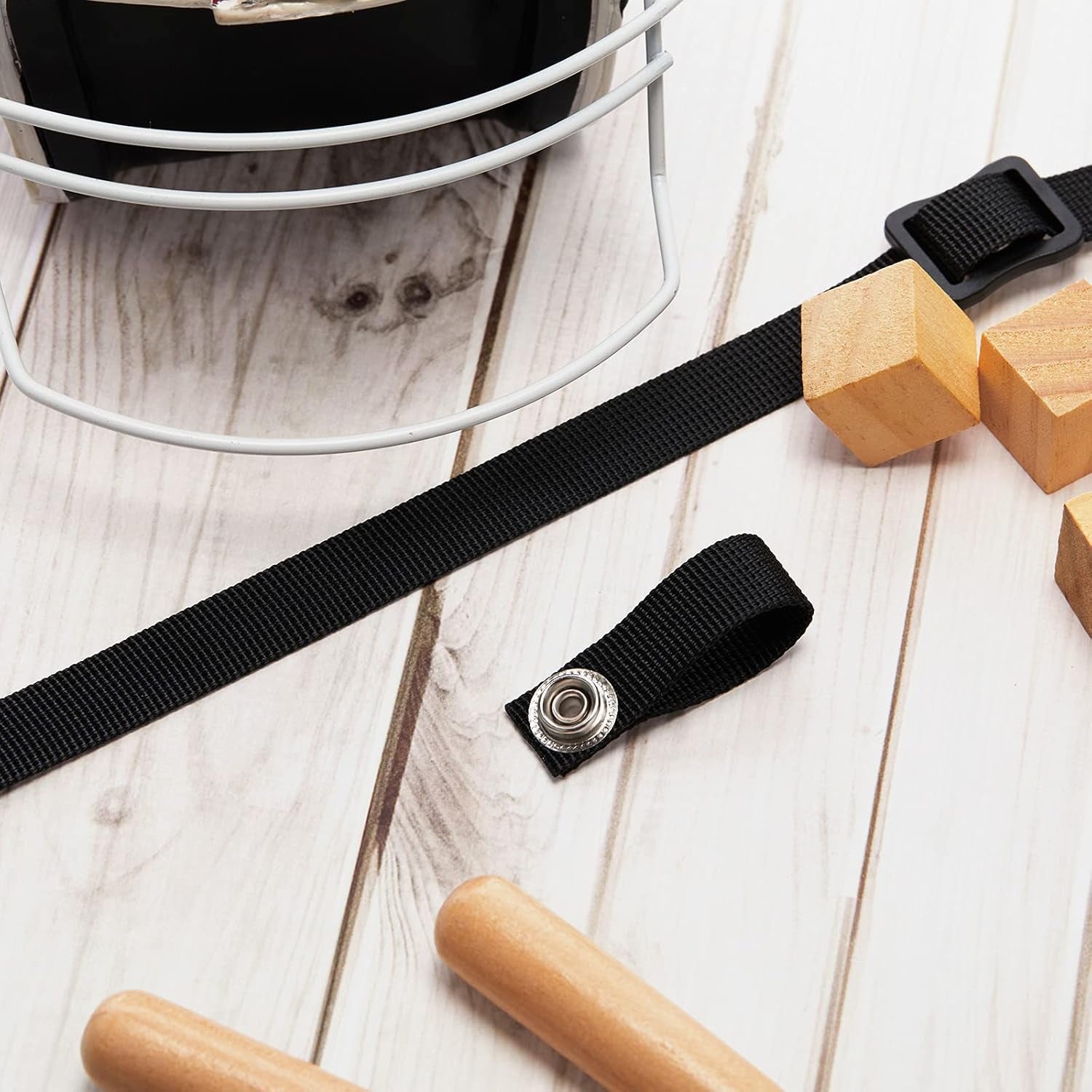 Hockey Helmet Chin Strap Detachable Helmet Loops Hockey Sports Chin Strap Replacement with Single Snap Accessory, Black