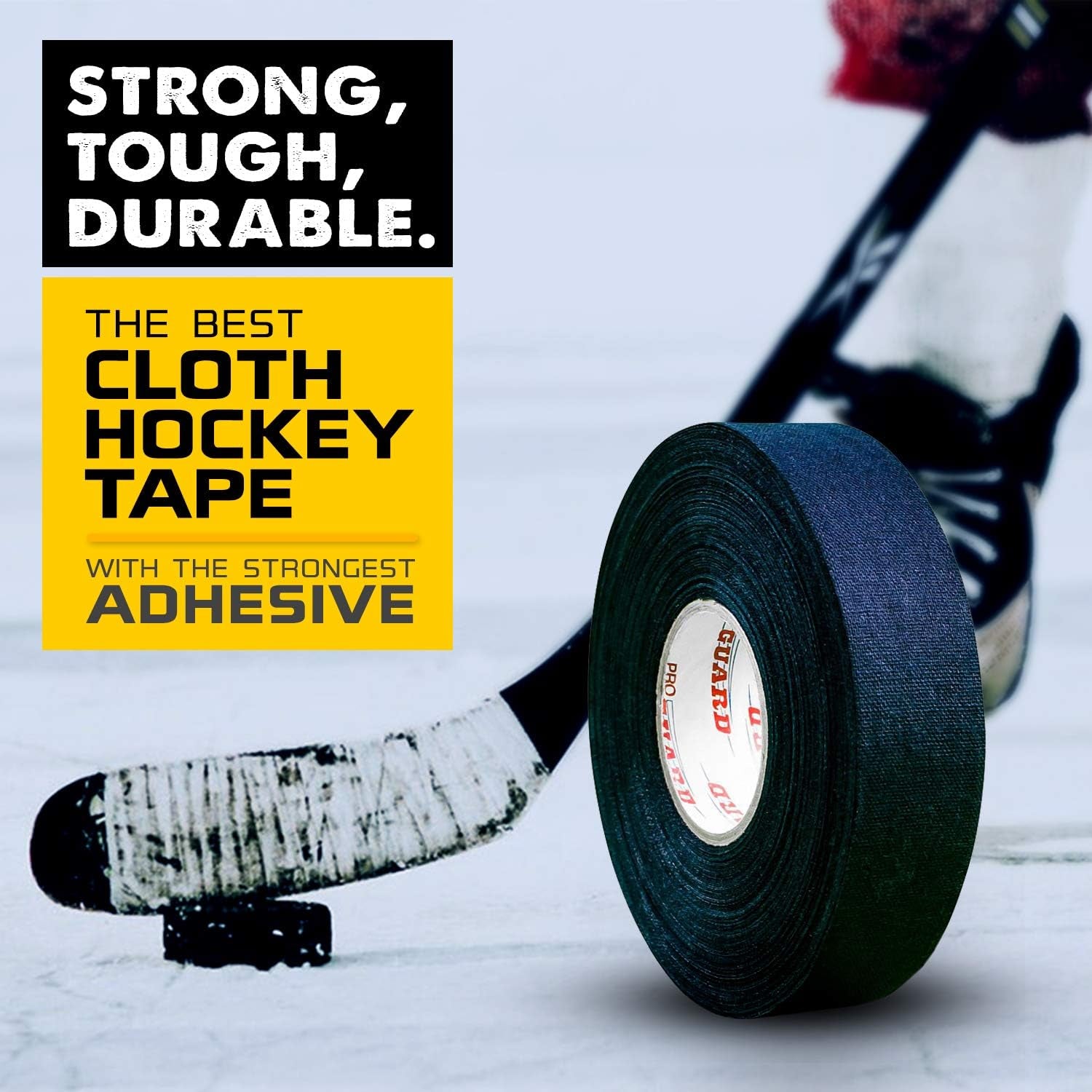 Cloth Hockey Tape, 1-Inch X 30-Yard, Black (6 Pack)