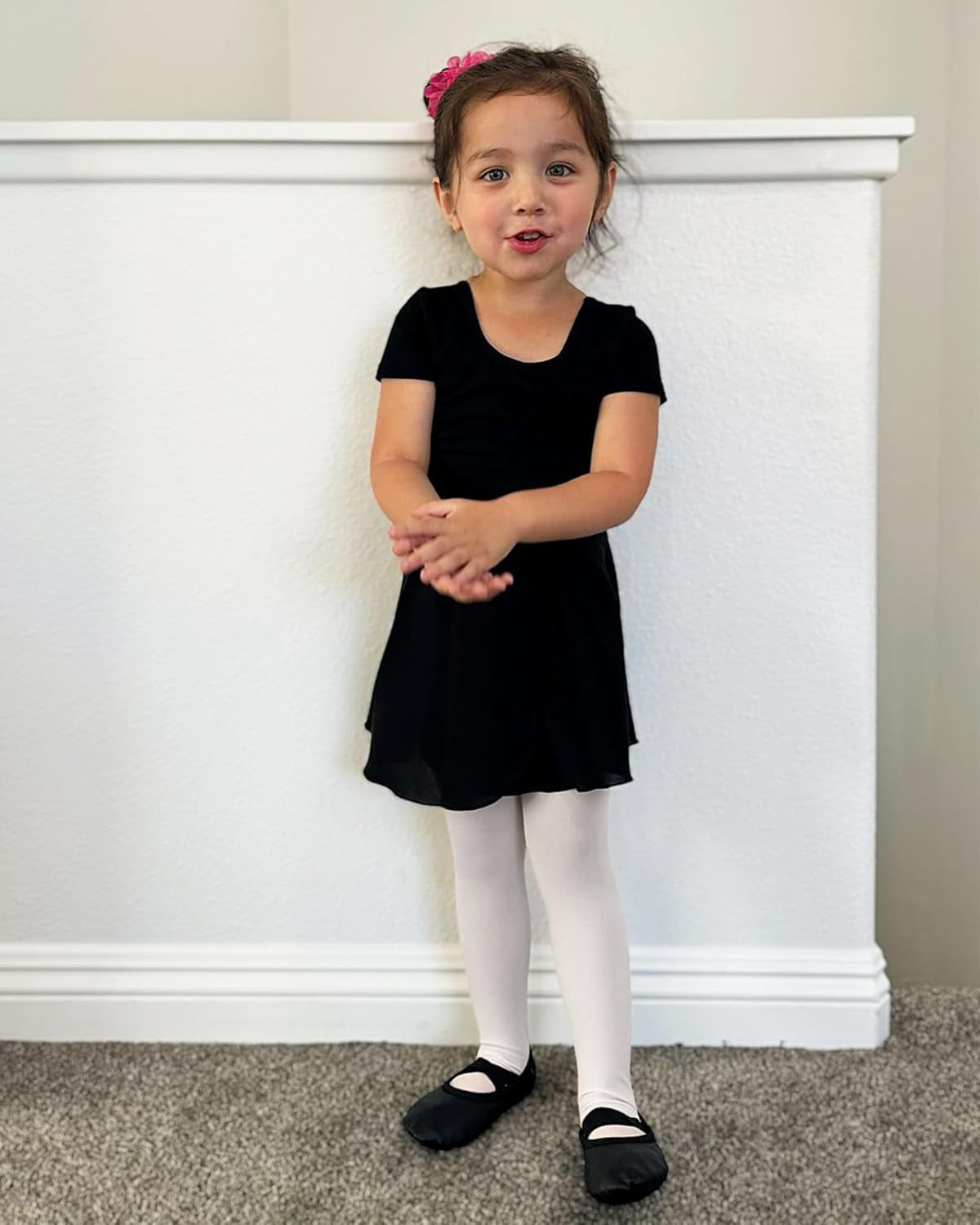 Leotard for Girls Black Ballet Dance Leotard Gymnastics Outfits with Bow Back (Toddler/Little/Big Kids)