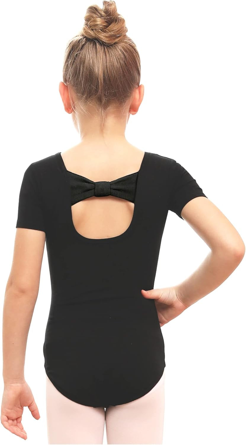 Leotard for Girls Black Ballet Dance Leotard Gymnastics Outfits with Bow Back (Toddler/Little/Big Kids)