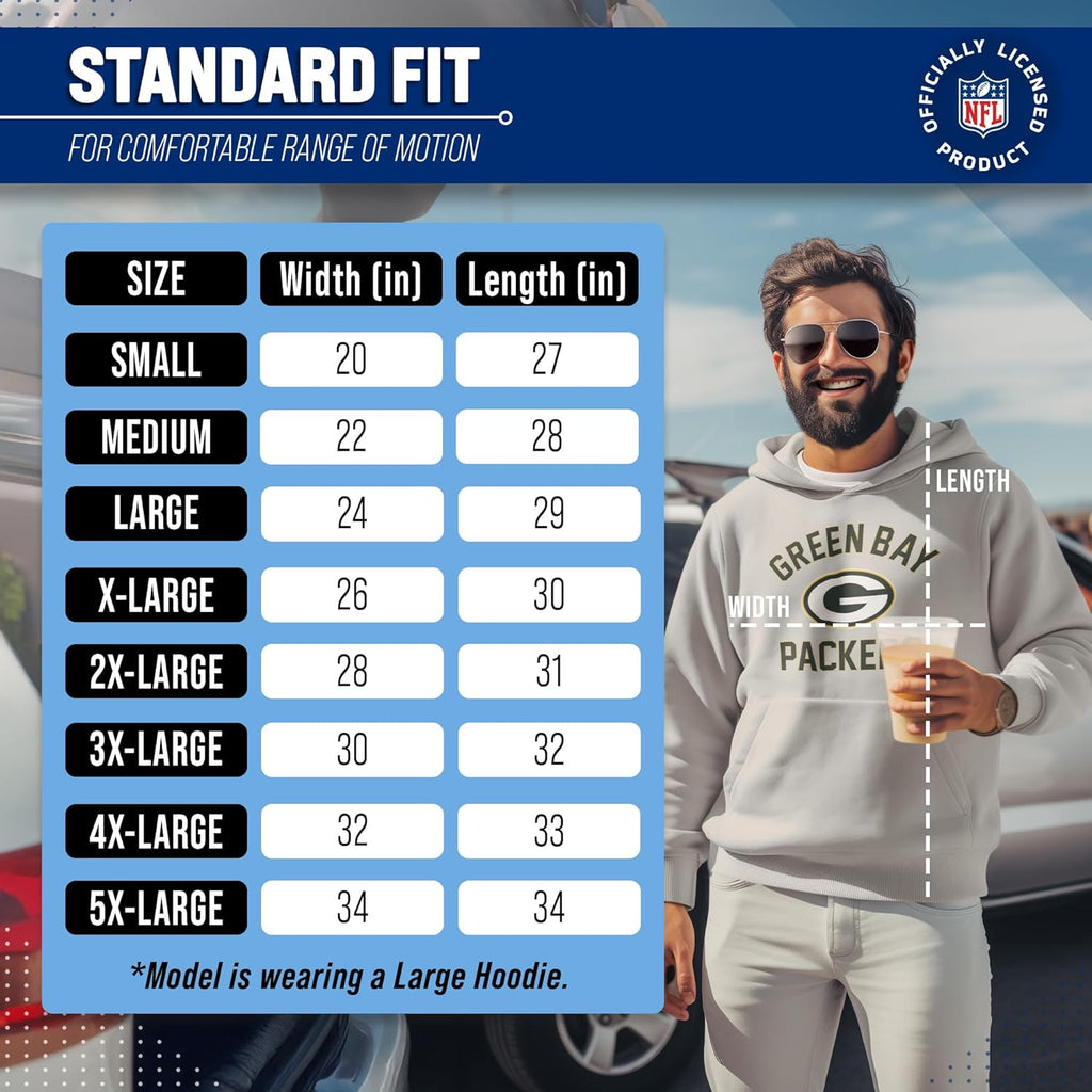 NFL Adult Gameday Hooded Sweatshirt - Poly Fleece Cotton Blend - Stay Warm and Represent Your Team in Style