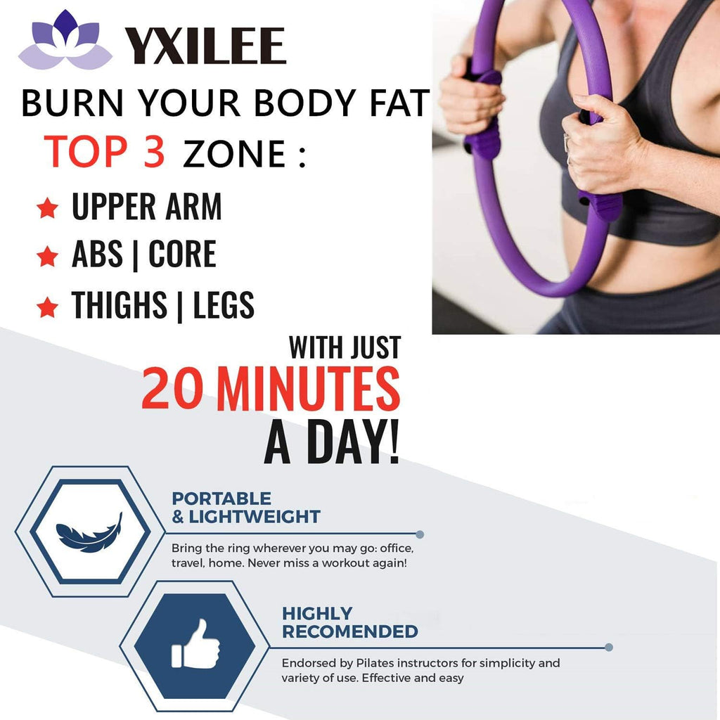 6Pcs Pilates Ring Set for Men - Home Exercise Gym Equipment Women Yoga Circle Ball Stretching Strap Loop Band Non Slip Socks Exercise - Equipment for Home Workout