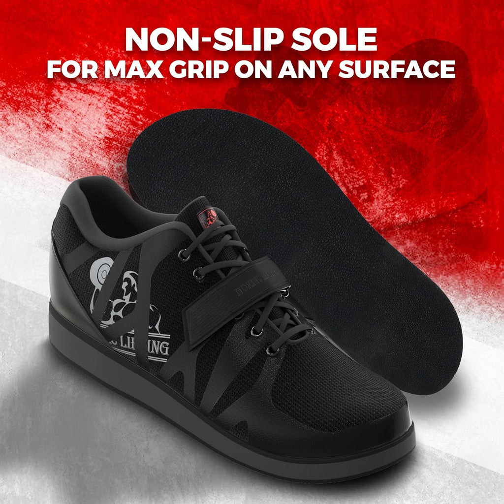 MEGIN Deadlift Shoes – Elevated Heel Gym Footwear for Powerlifting, Weightlifting & Strength Training – Non-Slip Sole Lifting Shoes for Men