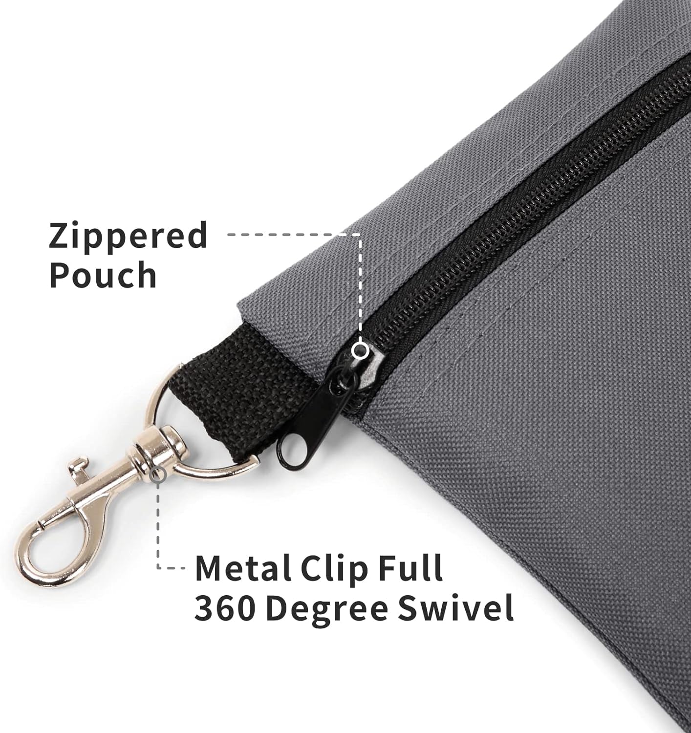 Golf Tee Pouch, 5.62 X 6.87 Inch Professional Zipper Golf Tee/Ball Pouch Bag with Metal Lobster Claw Clip