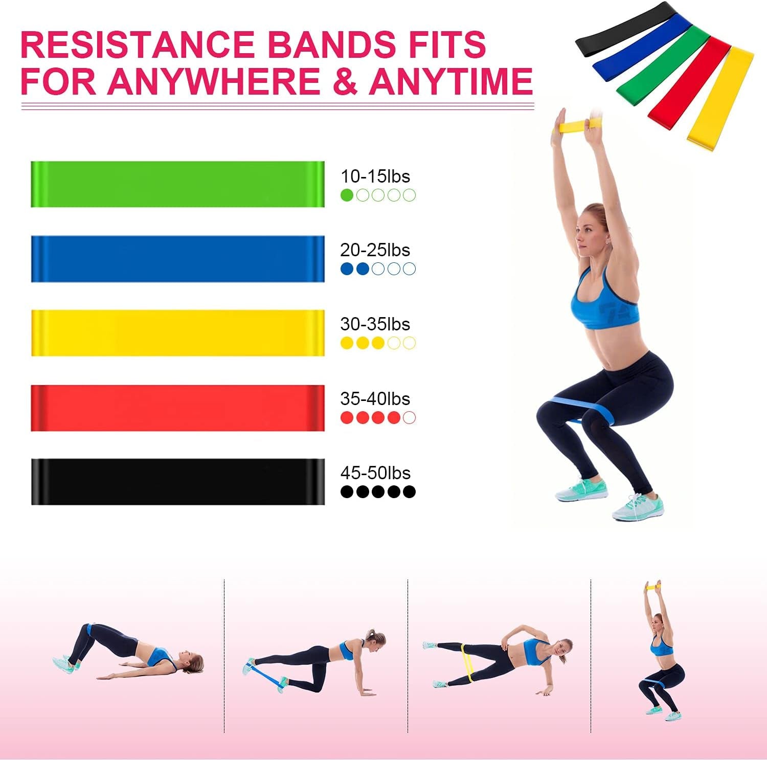 Pilates Bar Kit with Resistance Band - Portable Yoga Pilates Stick Exercise Stick with Foot Loop Fitness Stretching Equipment Home Gym Bodybuilding for Fully Body Workout (Pink)