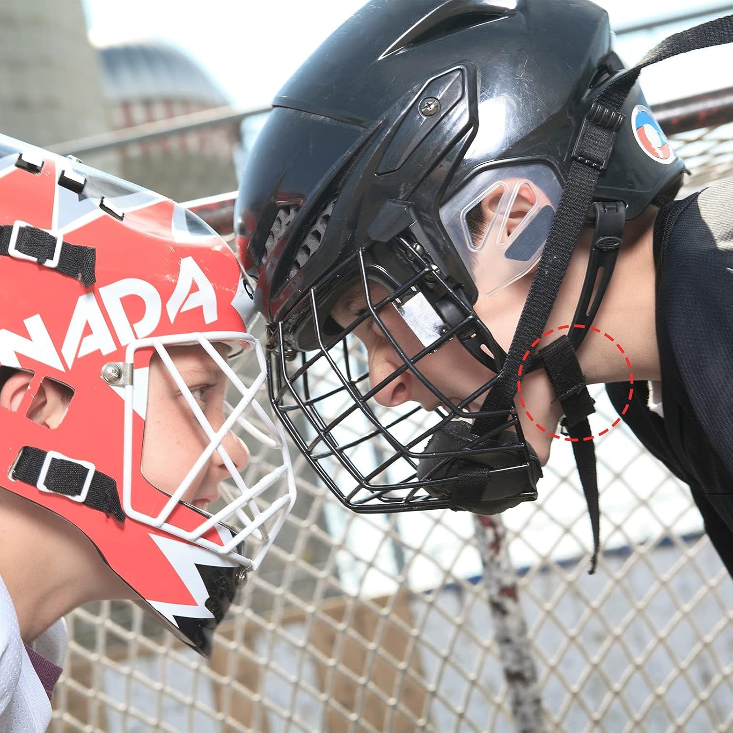 Hockey Helmet Chin Strap Detachable Helmet Loops Hockey Sports Chin Strap Replacement with Single Snap Accessory, Black