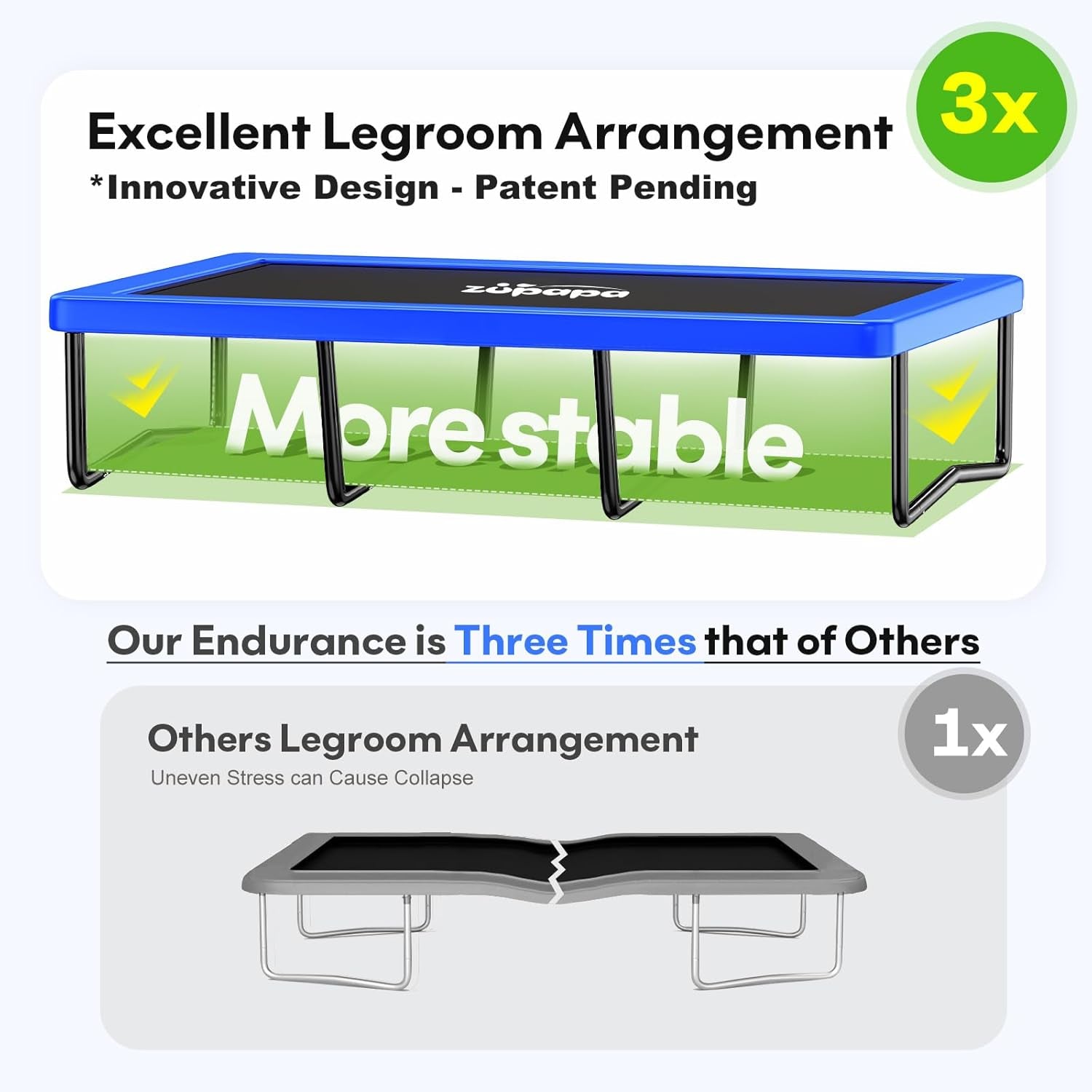 1500LBS Weight Capacity Rectangle Trampoline 10X17Ft 9X15FT 8X14FT Outdoor Square Gymnastics Trampolines with Basketball Hoops for Kids Adults Long Large Big Rectangular Tumbling Trampolin