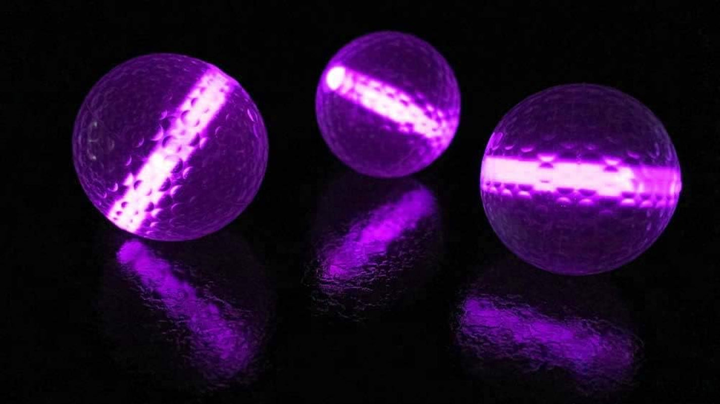Glow Golf Balls - Set of 20 Night Golf Balls with Glow Stick Inserts (Pink)