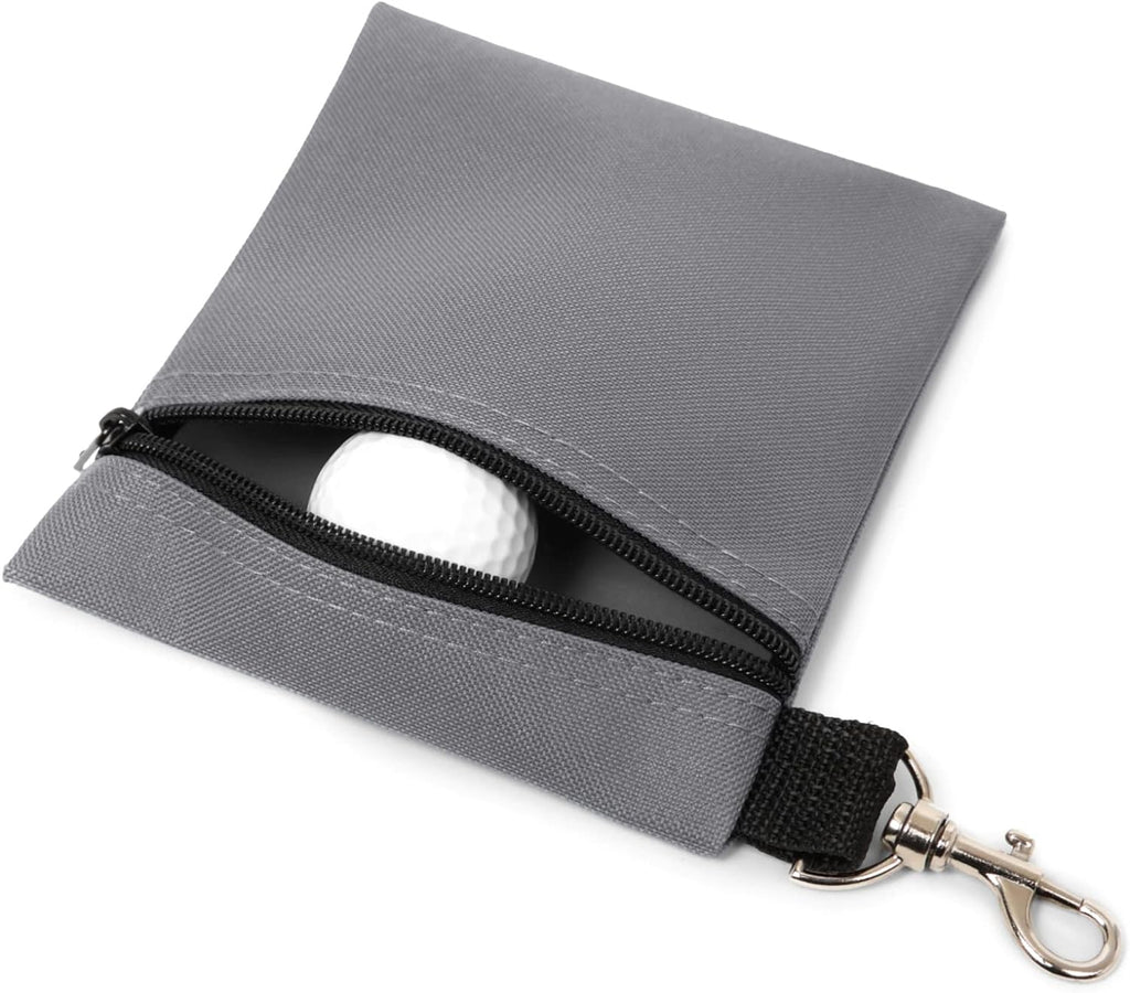 Golf Tee Pouch, 5.62 X 6.87 Inch Professional Zipper Golf Tee/Ball Pouch Bag with Metal Lobster Claw Clip
