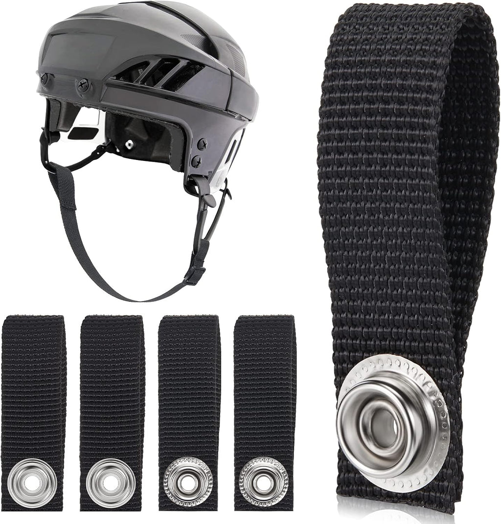 Hockey Helmet Chin Strap Detachable Helmet Loops Hockey Sports Chin Strap Replacement with Single Snap Accessory, Black