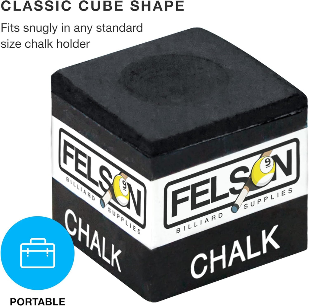 Felson Pool Chalk Cubes | Pool Table Accessories for Table Billiards | Pool Cue Chalk & Storage Box