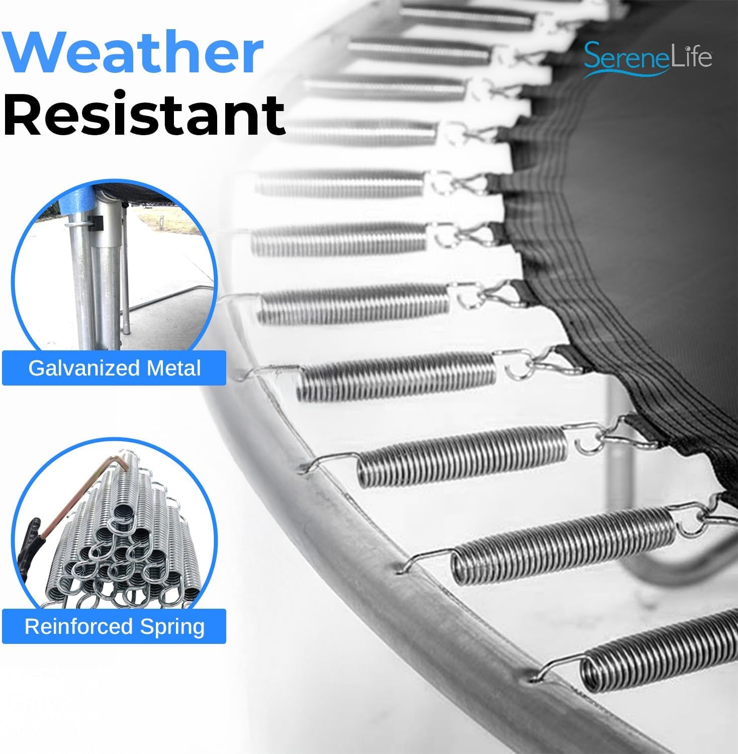 8FT 10FT 12FT 14FT Outdoor Trampoline for Kids and Adults – ASTM Certified Heavy-Duty Backyard Trampoline with Safety Poles, Net Enclosure, and Stable Anti-Rust Frame