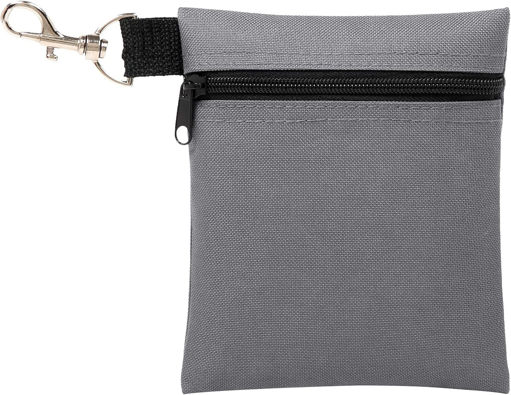 Golf Tee Pouch, 5.62 X 6.87 Inch Professional Zipper Golf Tee/Ball Pouch Bag with Metal Lobster Claw Clip