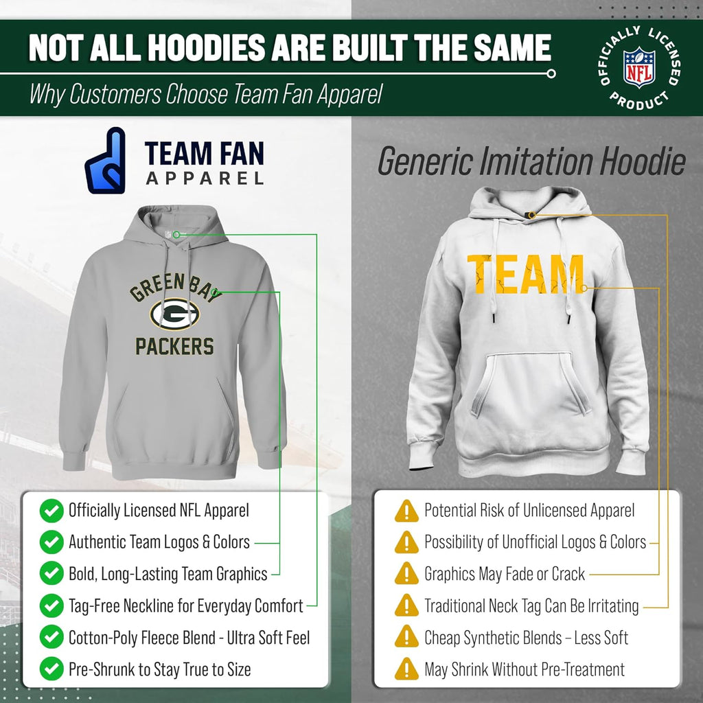 NFL Adult Gameday Hooded Sweatshirt - Poly Fleece Cotton Blend - Stay Warm and Represent Your Team in Style