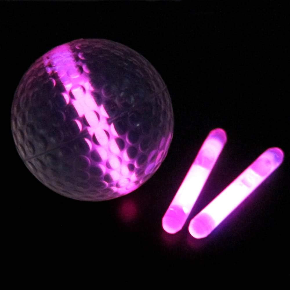 Glow Golf Balls - Set of 20 Night Golf Balls with Glow Stick Inserts (Pink)